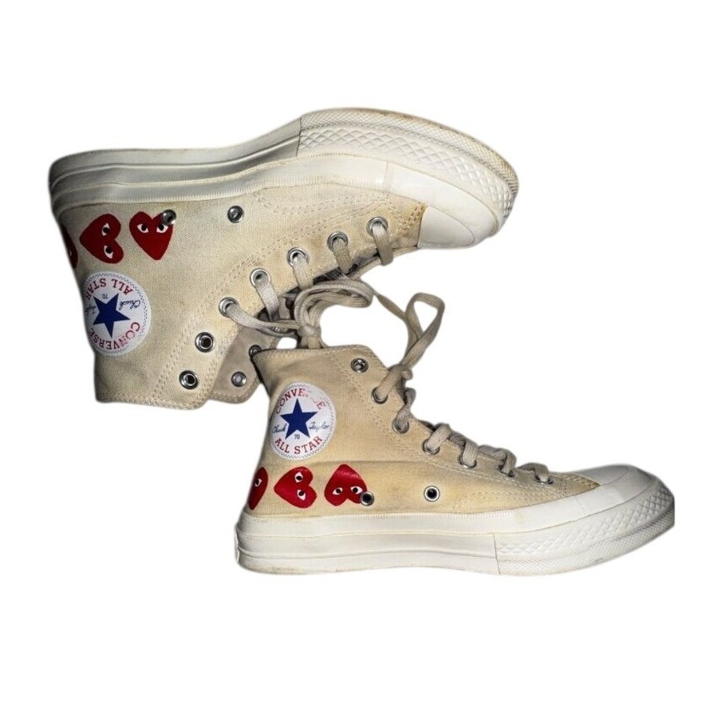 Comme Des Garcons Play X Converse Chuck Taylor All Star HighTop Sneakers Beige 8